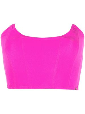 NISSA cropped zip-fastening corset top - Pink
