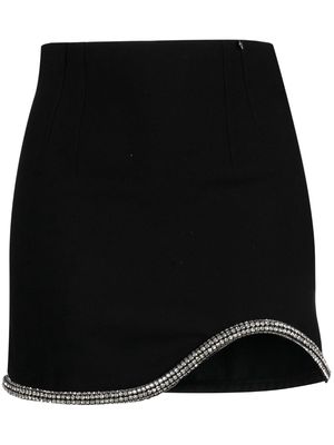 NISSA crystal-embellished asymmetric skirt - Black