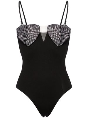 NISSA crystal-embellished bodysuit - Black