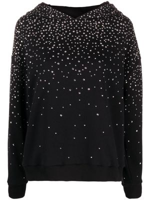 NISSA crystal-embellished cotton hoodie - Black