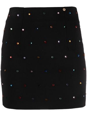 NISSA crystal-embellished high-waisted skirt - Black