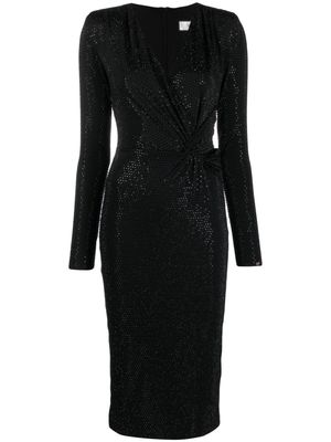 NISSA crystal-embellished midi dress - Black
