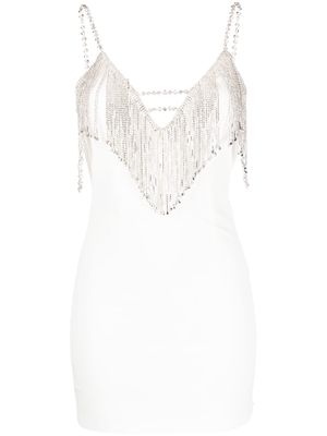 NISSA crystal-embellished mini dress - White