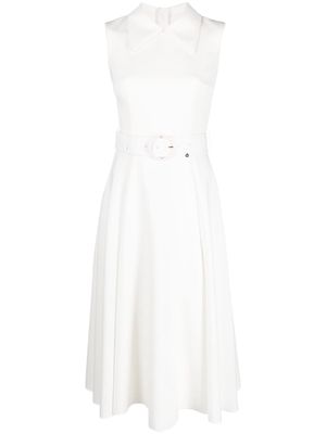 NISSA faux-pearl embellished midi dress - White