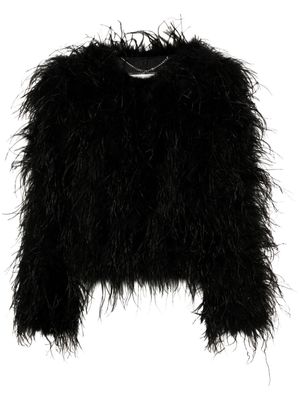 NISSA feather oversize jacket - Black