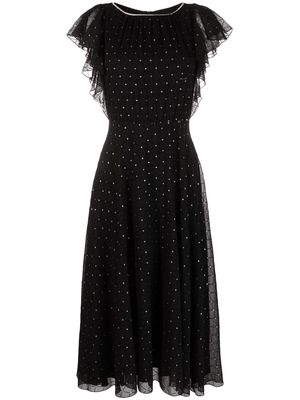 NISSA glitter polka-dot dress - Black