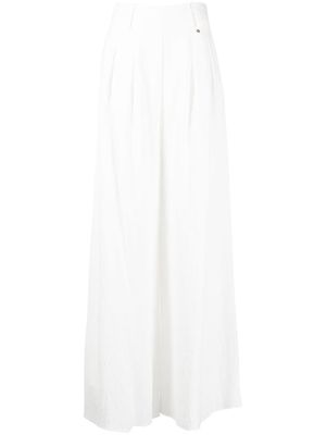NISSA high-waisted flared trousers - White