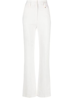 NISSA high-waisted straight-leg trousers - White