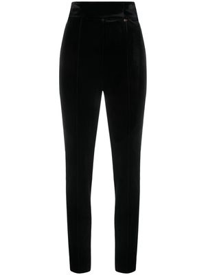 NISSA high-waisted velvet trousers - Black