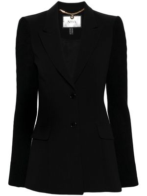 NISSA knitted-sleeves blazer - Black
