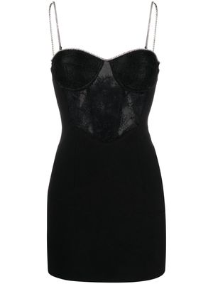 NISSA lace-panelling mini dress - Black