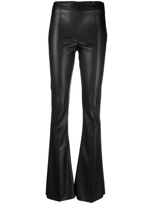 NISSA leather-effect flared leggings - Black