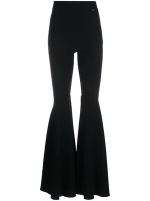 NISSA logo-charm high-waist trousers - Black