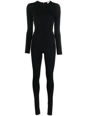 NISSA long-sleeve glitter-detail jumpsuit - Black