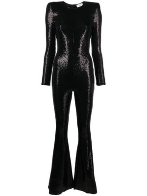 NISSA metallic-finish sequinned jumpsuit - Black