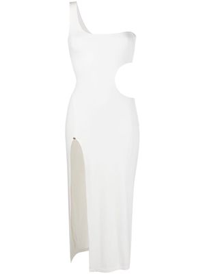 NISSA one-shoulder cut-out midi dress - White