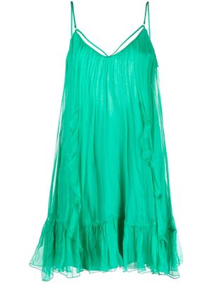 NISSA open-back silk mini dress - Green
