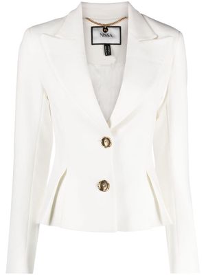 NISSA pleated single-breasted blazer - White