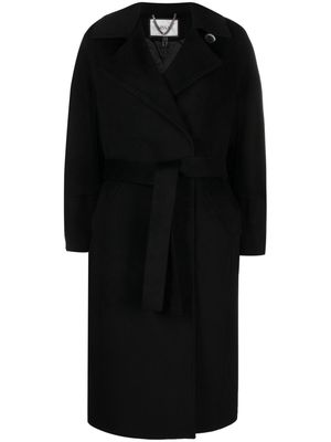 NISSA quilted-lining felted coat - Black