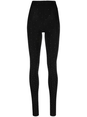 NISSA rhinestone-embellished high-waist leggings - Black