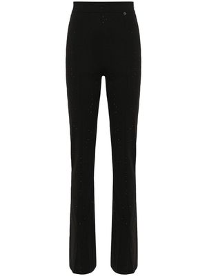 NISSA rhinestone-embellished slim-fit trousers - Black