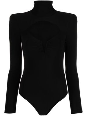 NISSA roll-neck cut-out bodysuit - Black