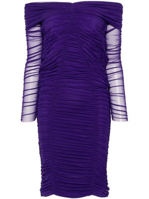 NISSA ruched midi dress - Purple
