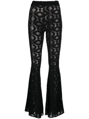 NISSA semi-sheer lace trousers - Black
