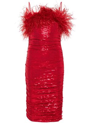 NISSA sequin-embellished midi dress - Red