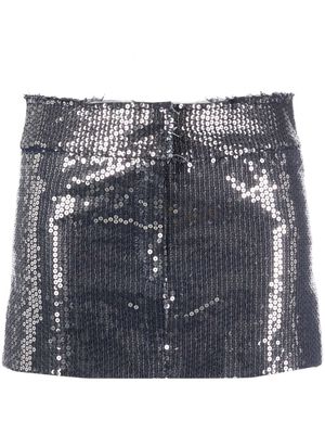 NISSA sequin-embellished miniskirt - Silver