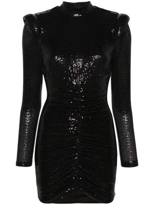 NISSA sequined ruched minidress - Black