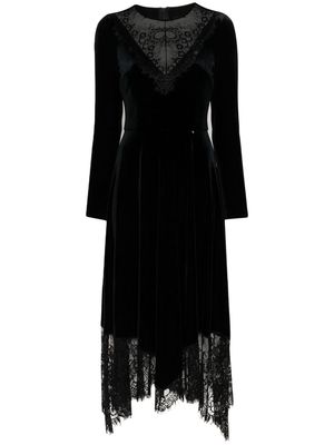 NISSA velvet flared dress - Black