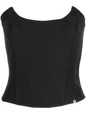 NISSA zip-fastening corset top - Black