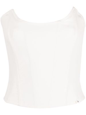 NISSA zip-fastening corset top - White