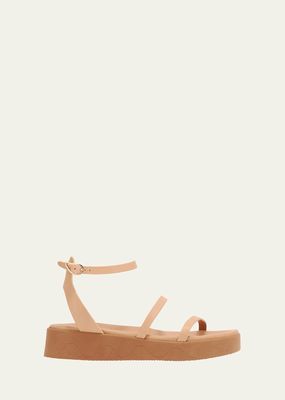 Nissida Leather Ankle-Strap Flatform Sandals