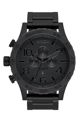 Nixon 51-30 Chronograph Bracelet Watch, 51mm in All Matte Black /Black 