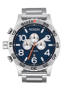 Nixon 51-30 Chronograph Bracelet Watch, 51mm in Silver /Midnight 