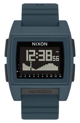 Nixon Base Tide Pro Digital Silicone Strap Watch, 42mm in Dark Slate 