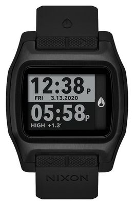 Nixon High Tide Digital Silicone Strap Watch, 44mm in All Black 