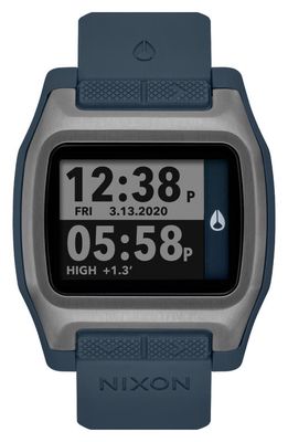 Nixon High Tide Digital Silicone Strap Watch, 44mm in Dark Slate 