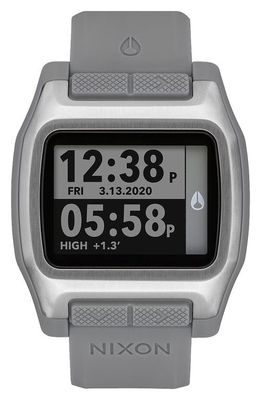 Nixon High Tide Digital Silicone Strap Watch, 44mm in Gray 