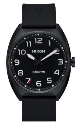 Nixon Mullet Silicone Strap Watch in Black /Black