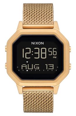 Nixon Siren Digital Bracelet Watch, 36mm in Gold/Black/Gold 