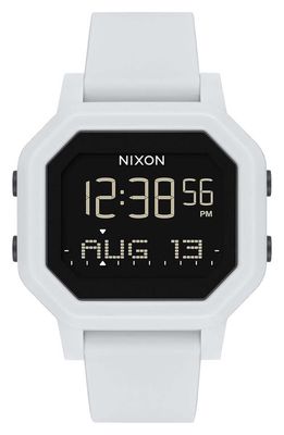 Nixon Siren Digital Recycled Plastic Strap Watch, 36mm in White 