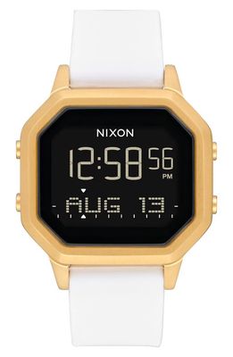 Nixon Siren Digital Watch, 36mm in White/Black/Gold 