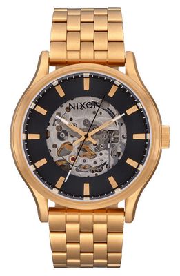 Nixon Spectra Automatic Bracelet Watch, 40mm in Black /Gold 