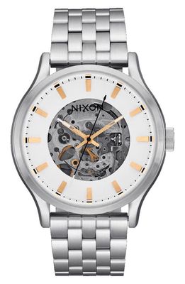 Nixon Spectra Automatic Bracelet Watch, 40mm in White /Silver 