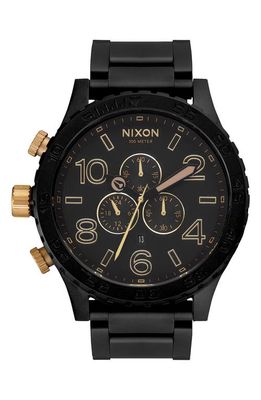 Nixon 'The 51-30 Chrono' Watch, 51mm in Matte Black/Gold 