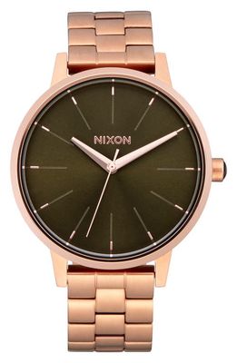 Nixon The Kensington Bracelet Watch, 37mm in Rose Gold /Olive Sunray 