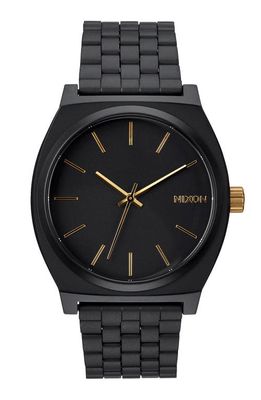 Nixon The Time Teller Bracelet Watch, 37mm in Matte Black /Gold 